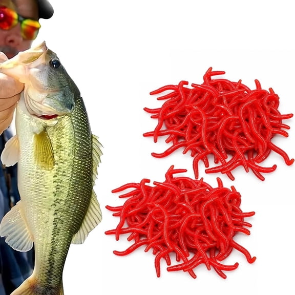Soft Plastic Worm Fishing Lures, 500Pcs Bionic Earthworm Baits, Lifelike Bloodworm, Tear Resistant Shrimp Scented | Lure For Bass Trout Freshwater Saltwater Night Crawler Bin(RL)
