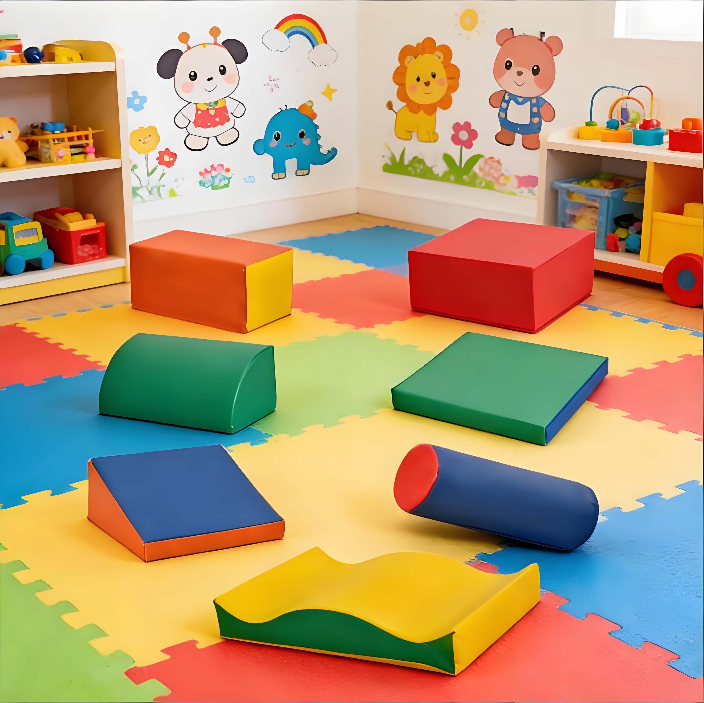 Soft Play Mat, Baby Colorful Soft Toy,Soft Play Climbing, Multicolor Baby Play Mat,Pu Toddler Play Mat, Toys Soft Play