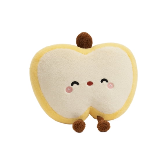 Soft Plush Apple Shaped Decorative Cuddly Pillow , Cozy Chair Back Cushion Yellow For Living Room Bed Office Couch Home Decor Kids S Bedroom Nursery Accent*