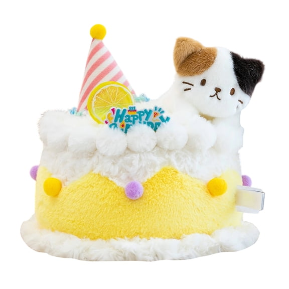 Soft Plush Birthday Cake Stuffed Animal - 9.8 Inch Happy Birthday Cake Toys Birthday Gifts Gift-Quality Super Soft Plush Soft Toy