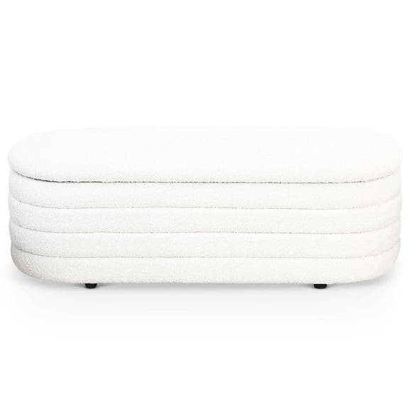 Soft Plush Boucle / Bedroom Relaxation / Storage - Equipped Bench