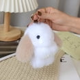 thumbnail image 1 of Soft Plush Bunny Keychain - Adorable Long Ear Rabbit Fluffy Pom Pom Key Ring for Women Girls, Cute Stuffed Animal Toy Bag Charm for Backpack Purse Handbag Decor, 1 of 8