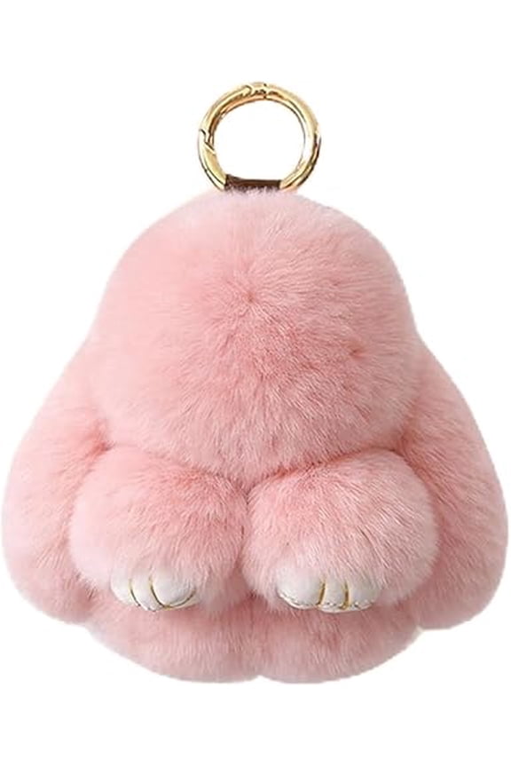 Soft Plush Bunny Keychain Handmade 4-5.9in