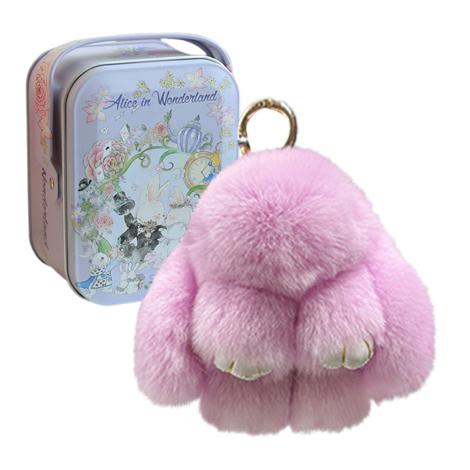 Soft Bunny Keychain,Cute Lulu Keychain with Tin Box，Handmade Soft ...