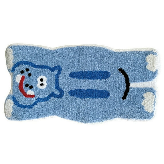 Soft Plush CartoonAn1ma1Flocking Rug for Kids Bedroom with Nonslip Bottom Easy to Clean Washable Absorbent Floor Mat