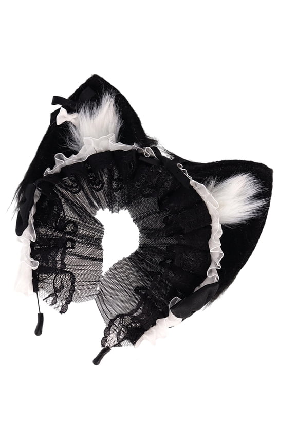 Soft Plush Cats Ear Headbands With Ribbon Accent Fashion Hair Accessory Suitable For Adults Children Costuming