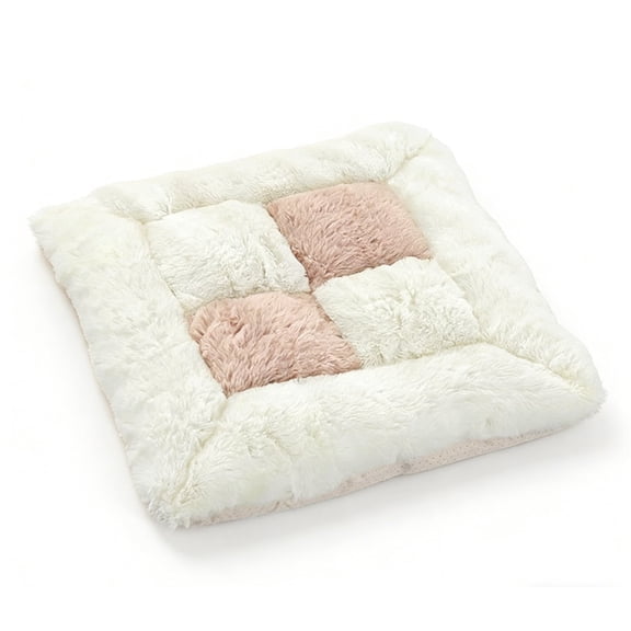 Soft Plush Checkered Chair Cushion, Thick Warm Seat Pad for Dining & Office Chairs