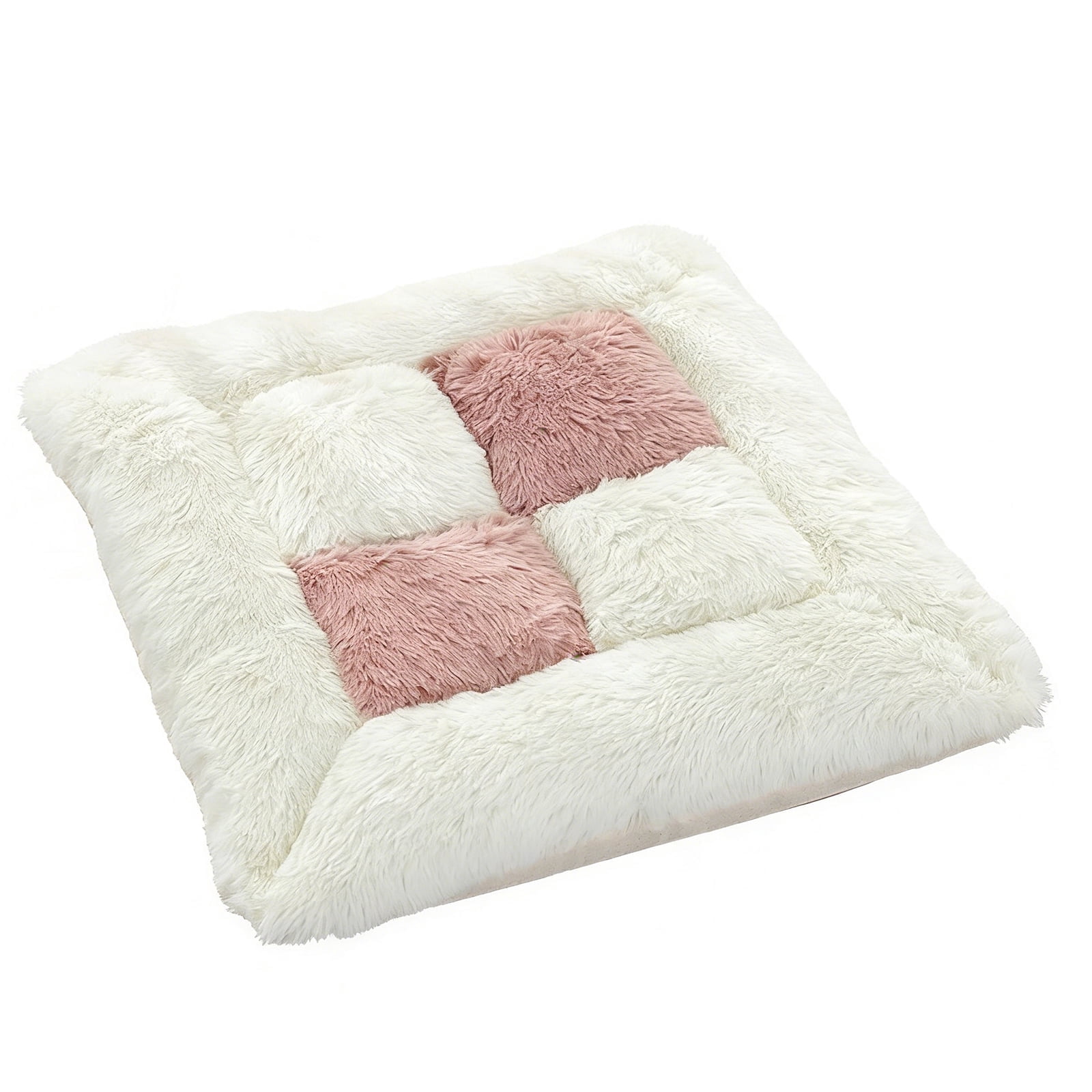 Soft Plush Checkered Chair Cushion, Thick Warm Seat Pad for Dining & Office Chairs