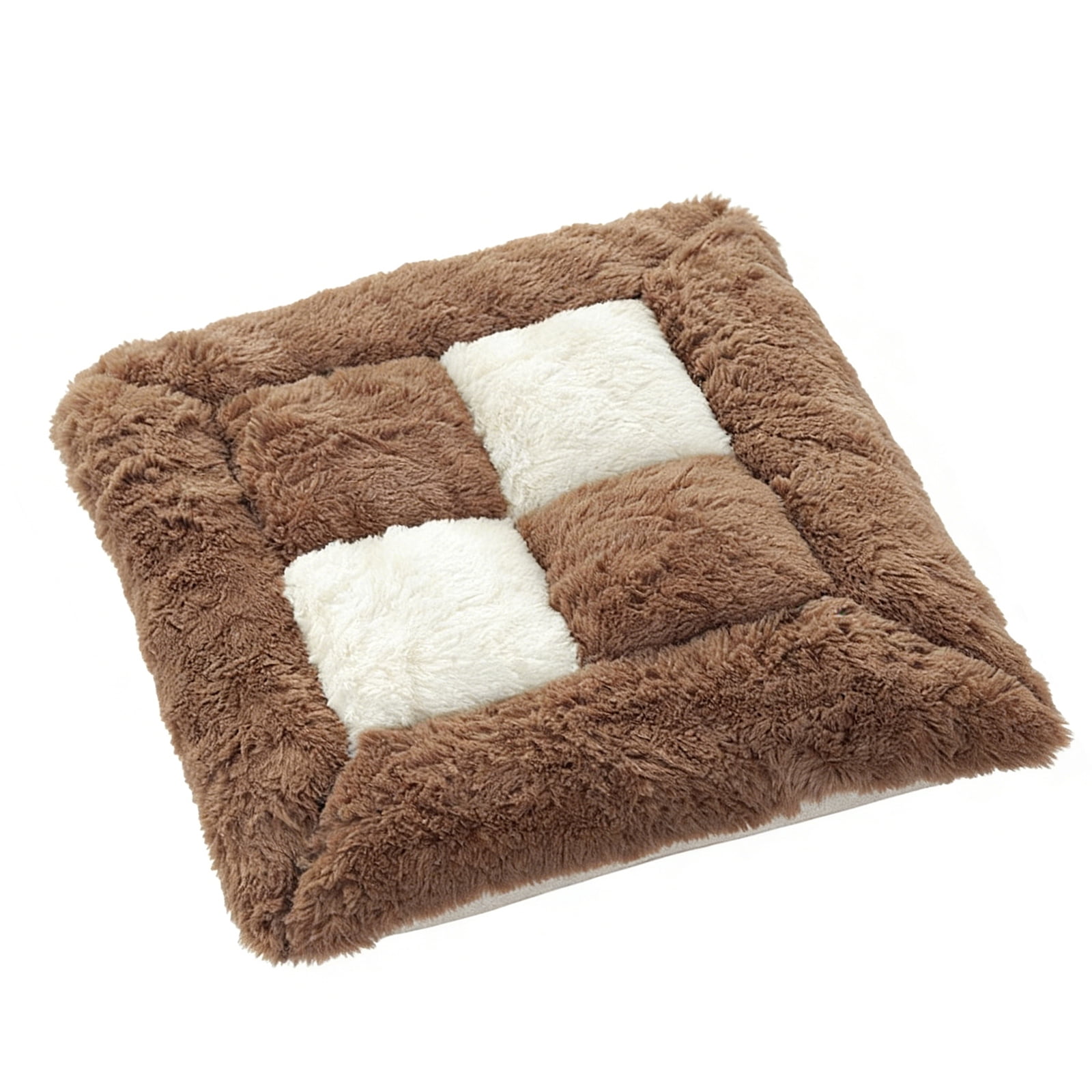 Soft Plush Checkered Chair Cushion, Thick Warm Seat Pad for Dining & Office Chairs
