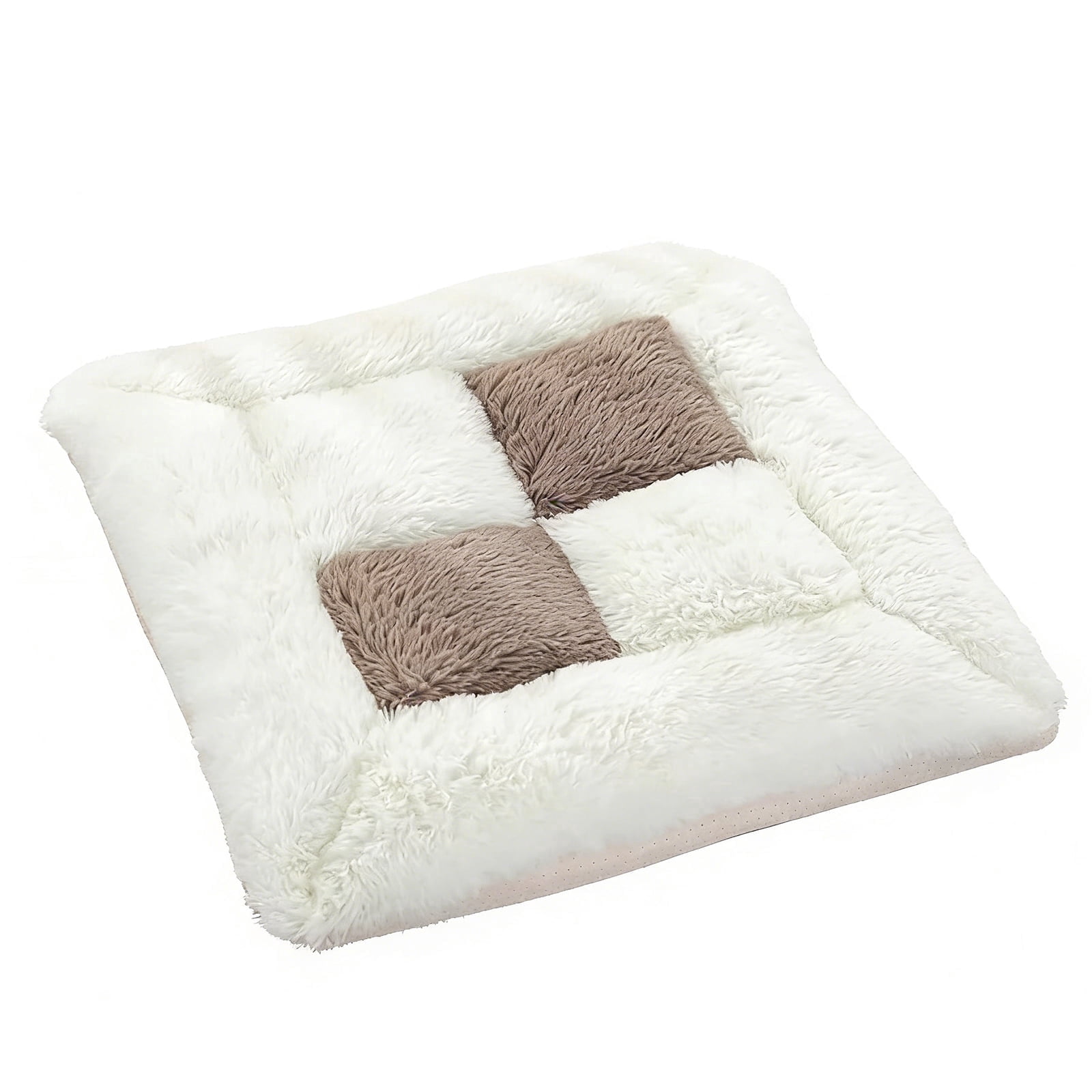 Soft Plush Checkered Chair Cushion, Thick Warm Seat Pad for Dining & Office Chairs