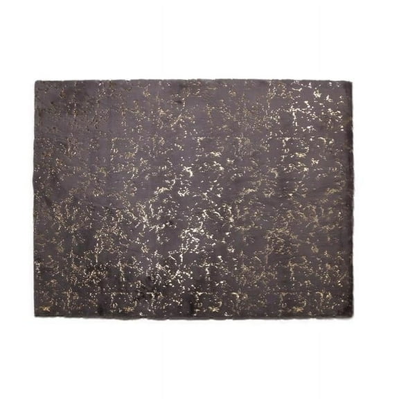 Soft Plush Contemporary Shag Rug, Grey & Gold - 5 ft. x 7 ft. 6 in.