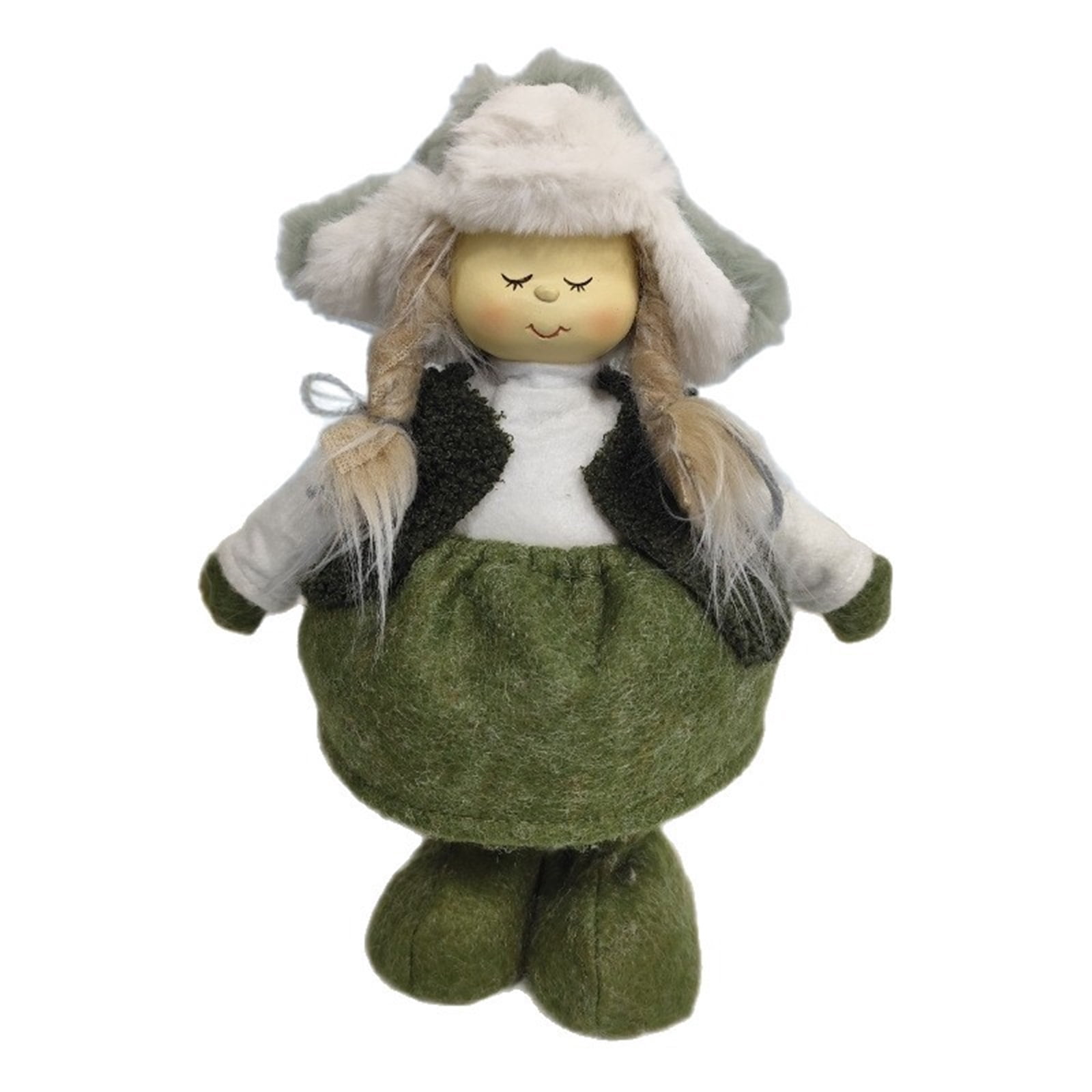 Big Soft Stuffed Doll with Orange Dress & Hat – Plush Toy