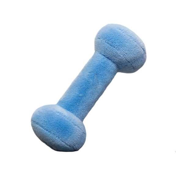 Soft Plush Dumbbell Toy, Light Blue Stuffed Barbell Pillow for Playroom Decor and Sensory Fun