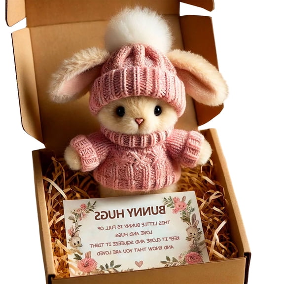 Soft Plush Easters Bunnies Decorative Box Soft Plush Rabbits Key Rings For Memorable Gift Giving