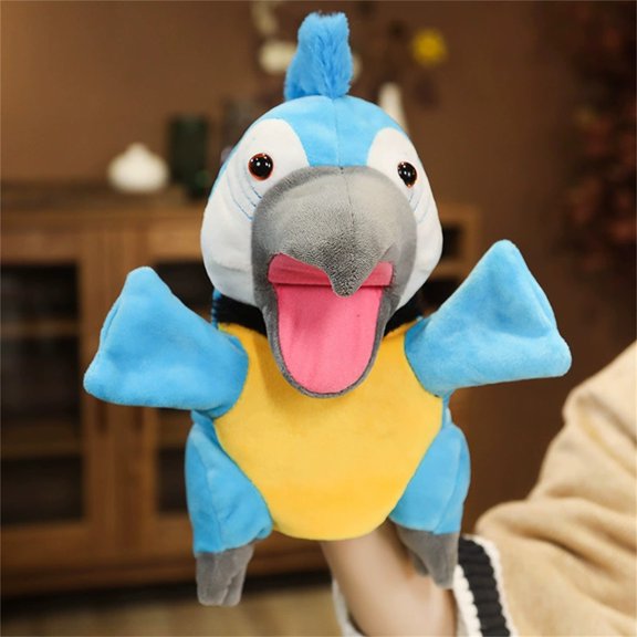 Soft Plush Farm Animal Hand Puppet with Movable Open Mouth Cute Storytelling Puppet Doll for Kids Role Play Toddler Early Learning Classroom Theater Toys