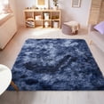 thumbnail image 1 of Soft Plush Faux Fur Area Rug 5x7 Feet, Luxury Modern Rugs Rectangular Fuzzy Carpet for Bedroom, Living room, Kids Room, Navy, 1 of 5