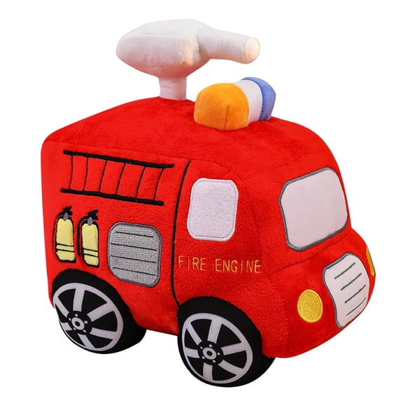 Soft Plush Fire Engine Stuffed Truck Toy Super Cute Rescue Vehicle Plushie Excellent Gifts for Kids or Birthday Party 10 Inches (Fire Engine)