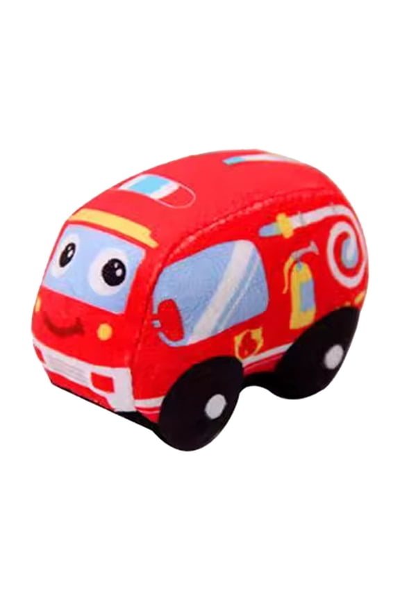 Soft Plush Fire Truck Child Toy And Keychain, Mini Doll Car Charm For Backpack Or Bag, Adorable Stuffed Vehicle Pendant For Boys (Red)