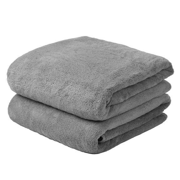 Soft Plush Fleece Bath Towels Set in 2 Packs Finest & Comfort, 60"x30" ,Solid Colors