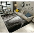 thumbnail image 1 of Soft Plush Fluffy Multi-textural Design Silver Gray Black Shag Area Rug/Carpet by Makymo, 1 of 4