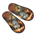 thumbnail image 1 of Soft Plush Furry Slippers, Jason Voorhees Friday the 13th House Slippers Indoor Anti-Slip Comfy Home Large, 1 of 8