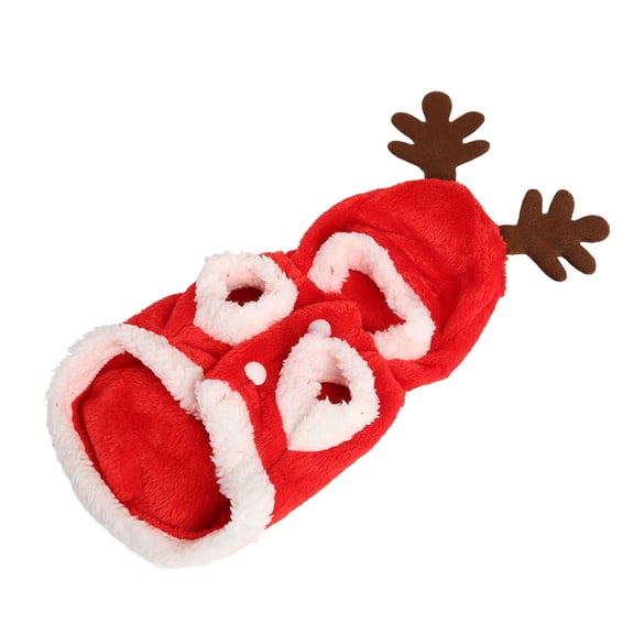 Soft Plush Hooded Pet Christmas Coat with Snap Button Closure for Cats, Puppies, and Rabbits Cat Puppy