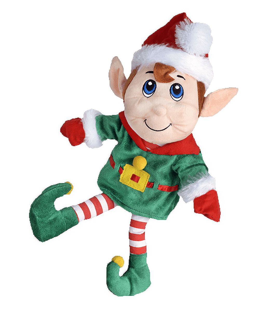 Soft Plush Jingle Christmas Elf 16" Stuffed Holiday Toy for Festive Décor and Seasonal Gifting