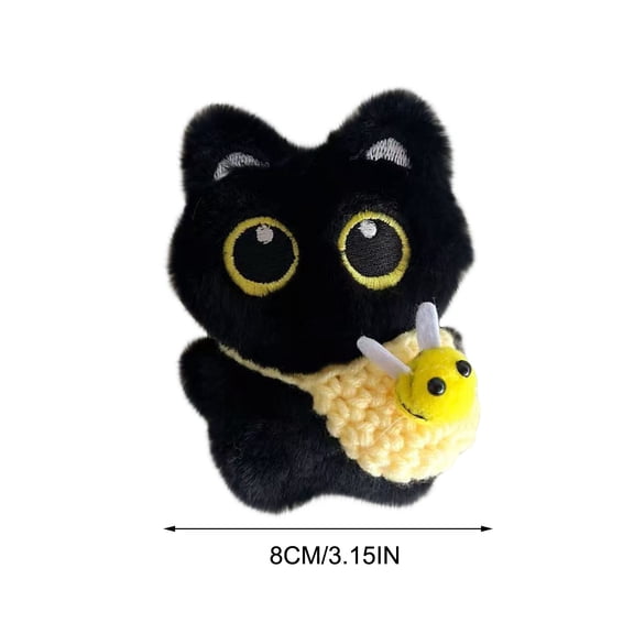 Soft Plush Keychain Stuffed Animal Toy with Embroidered Smile & Floppy Ears, Adorable Velour Keychain for Backpack Purse Gift Bag Decoration, Cute Collectible