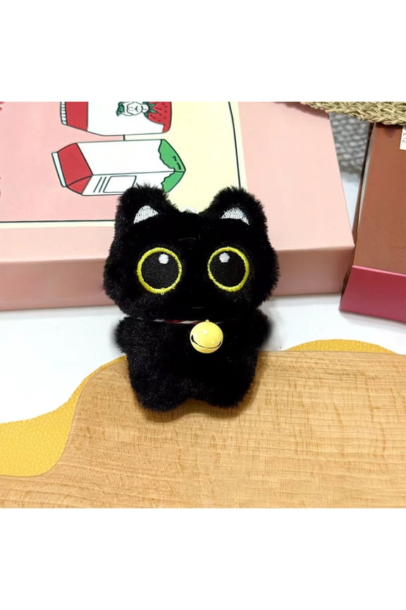 Soft Plush Keychain Toy with Embroidered Smile and Floppy Ears, Hanging Ornament for Bags and Gifts