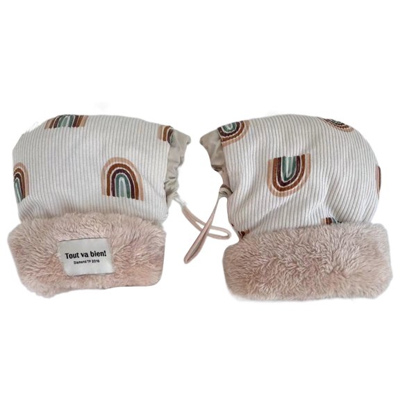 Soft Plush Lined Kids Winter Gloves Functional Kids Gloves Warm & Practical Handlebar Covers Keep Hands Warm Comfortable