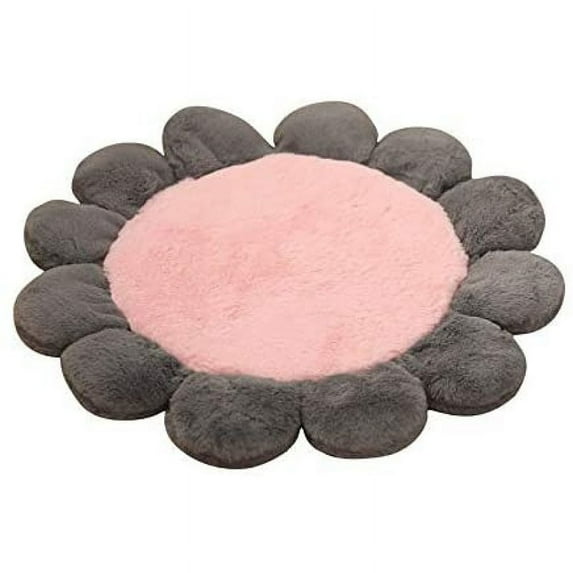 Soft Plush Little Cute And Cozy Pastel Pink Flower Dog Cat Bed, Washer And Dryer