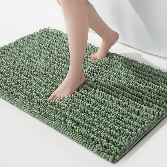 Soft Plush Microfiber Bathroom Rugs, Absorbent Bath Rugs Non Skid Machine Wash Dry Bath Mats for Tub,Shower and Bath Room Floor Mats (20x32inches, Sage Green)