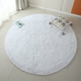 thumbnail image 1 of Soft & Plush Modern Area Rug, Circle Rug for Bedroom, Fluffy Carpet for Kids Room, 72.05x72.05 inches, White, 1 of 7