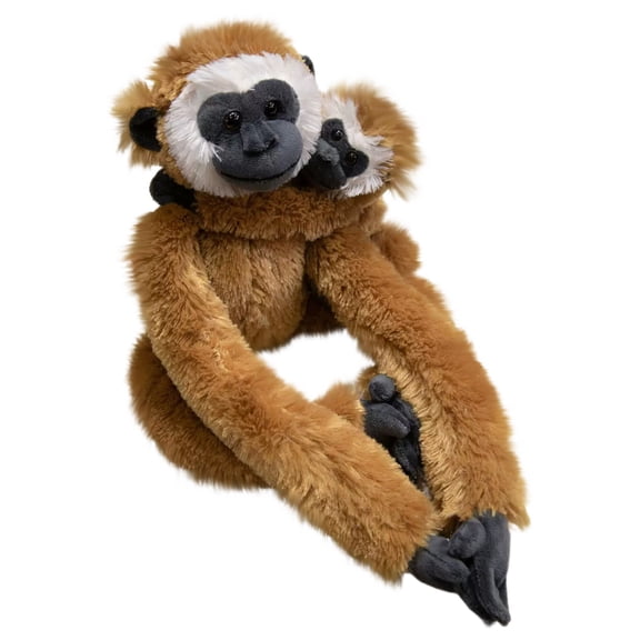 Soft Plush Monkey Parent-Child Doll with Realistic Features for Cuddling and Home Decor in Yellow