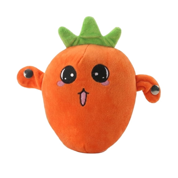Soft Plush Musical Sensory Toy, Interactive Plush Toy with Sounds, Skin Touch Activated Sound Doll, Dual Mode Educational Toy, Fruit Style Gift (Orange Radish)