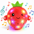 thumbnail image 1 of Soft Plush Musical Sensory Toy, Interactive Red Strawberry Plush Toy with Sounds, Skin Touch Activated Sound Doll, Dual Mode Educational Toy, Fruit Themed Gift for Baby Kids Boys Girls All Ages, 1 of 7