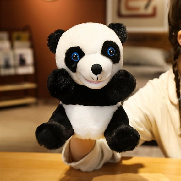 Family Member Hand Puppet Toy with Movable Mouth for Toddlers Realistic Soft Plush People Puppets for Kids Role Play Storytelling Doll for School Classroom Theater