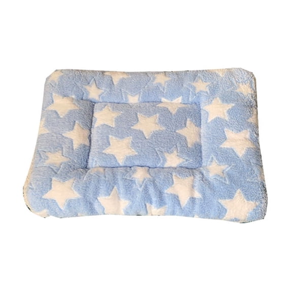 Soft Plush Pet Bed for Small Dogs & Cats - Cozy Calming Dog Mat with Star Pattern,Washable Fluffy Puppy Cushion,Non-Slip Pet Sleeping Pad for Kennel Crate & Sofa,Comfortable Pet Blanket