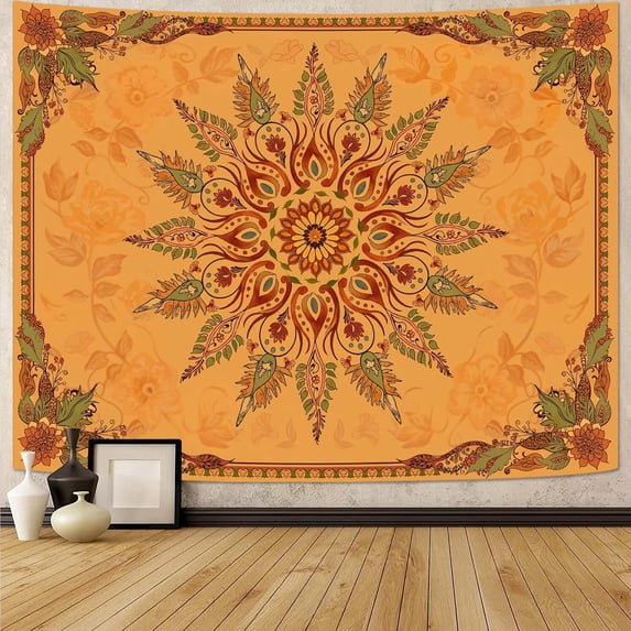 Soft Plush Photo Blanket Mandala Tapestry, Vintage Floral Boho Wall ...