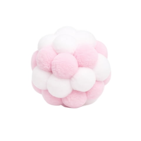 Soft Plush Pom Pom Ball Cat Toy with Bell Interactive Play for Cats Kittens Entertainment