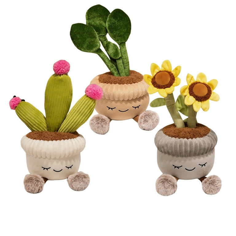 Soft Plush Potted Plant Set of 3 Rubber Tree, Cactus and Succulent. Perfect  as a Home Decoration or Gift - Walmart.com