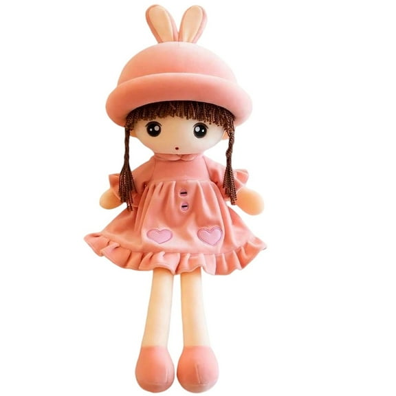 Soft Plush Princess Rabbit Doll With Bunny Ear Hat Long Braided Hair And Embroidered Face, Super Soft Comfortable Material Handmade Details Add Charm, Perfect For Hugging Sleeping