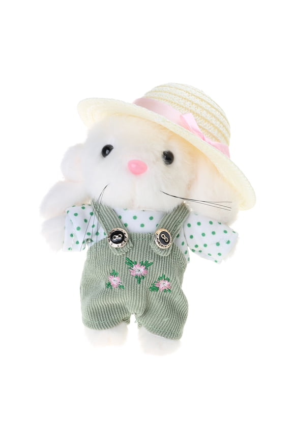 Soft Plush Rabbits Keychain Miniature Gardener Rabbits Stuffed Charm Versatile Plush Key Ornament Accessory