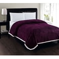 thumbnail image 1 of Soft Plush Reversible Corduroy / Sherpa Lined Oversized Bed Blanket for Bedroom or Lounging on Couch, Queen, Purple, 1 of 1