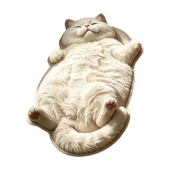 Soft Plush Runner Rug Cat Raccoon Dog Shaped for Bedroom Bathroom Room, Small Cute Irregular Shaped Rug Pet Area Carpet, Pet Entryway Runner Rug Non Slip Backing - 15.7x47.2''