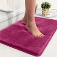 thumbnail image 1 of Soft Plush Shaggy Bath Mat Red 15.7x23.6 in Non Slip Absorbent Quick Dry Microfiber Bathroom Rug Machine Washable Floor Carpet, 1 of 7