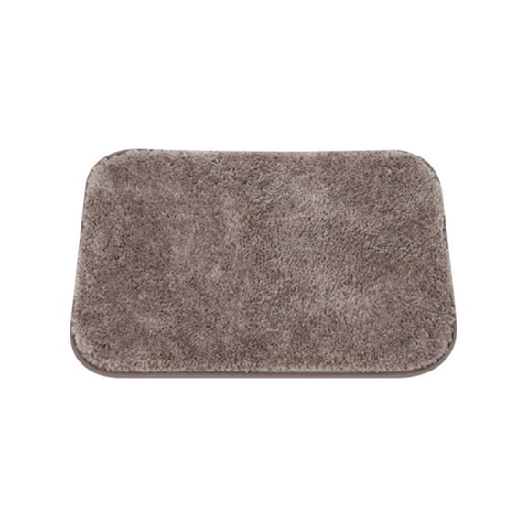 Soft Plush Shaggy Bath Mat, Thick Non-Slip Microfiber Floor Mat with Rubber Back, Quick Dry Bathroom Rug, Brown