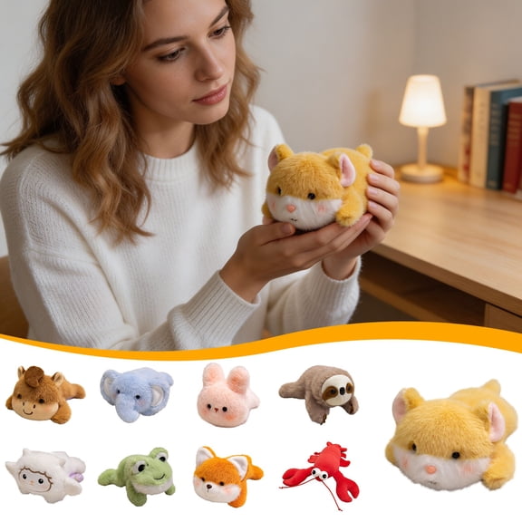 Soft Plush Stuffed Animal Fridge Magnets Set, Cute Lying Down Mini Magnetic Doll Ornaments, Fun Novelty Decor for Refrigerator/Kitchen/Office/Locker/Birthday Party Favor/Home Decoration Gift,