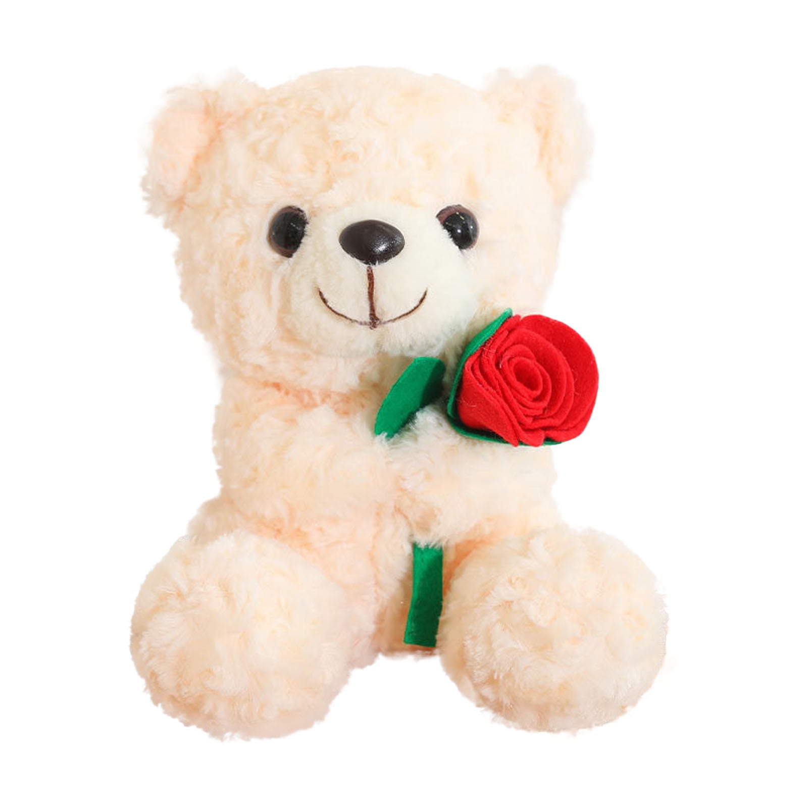 Civaner Christmas Dog Plush Toy With Rose - 11.8 Inch Brown Stuffed Animal Gift