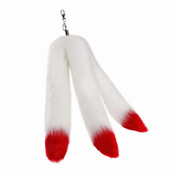 Soft Plush Tail Keychain Pendant Lovely Plush Hanging Decorations Keyring Charm for Purse Bag Backpack Handbag